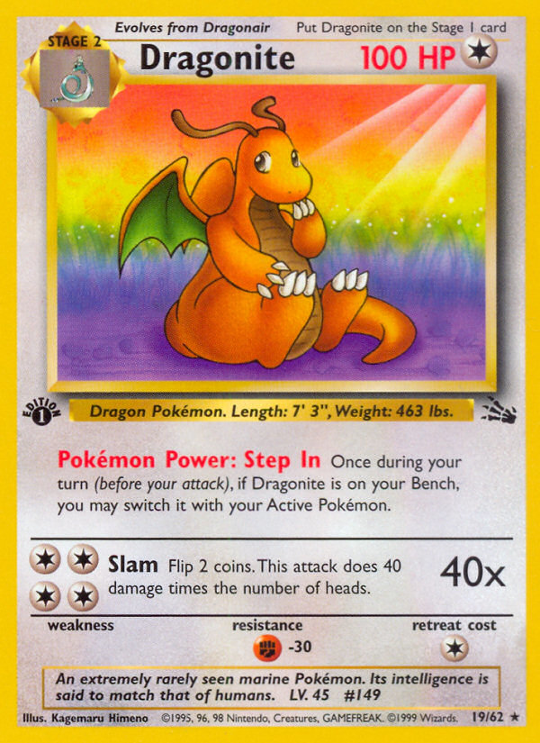 Dragonite (19/62) [Fossil 1st Edition] | Card Merchant Takapuna