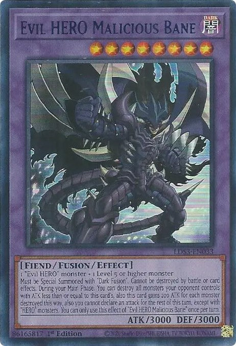 Evil HERO Malicious Bane (Blue) [LDS3-EN033] Ultra Rare | Card Merchant Takapuna