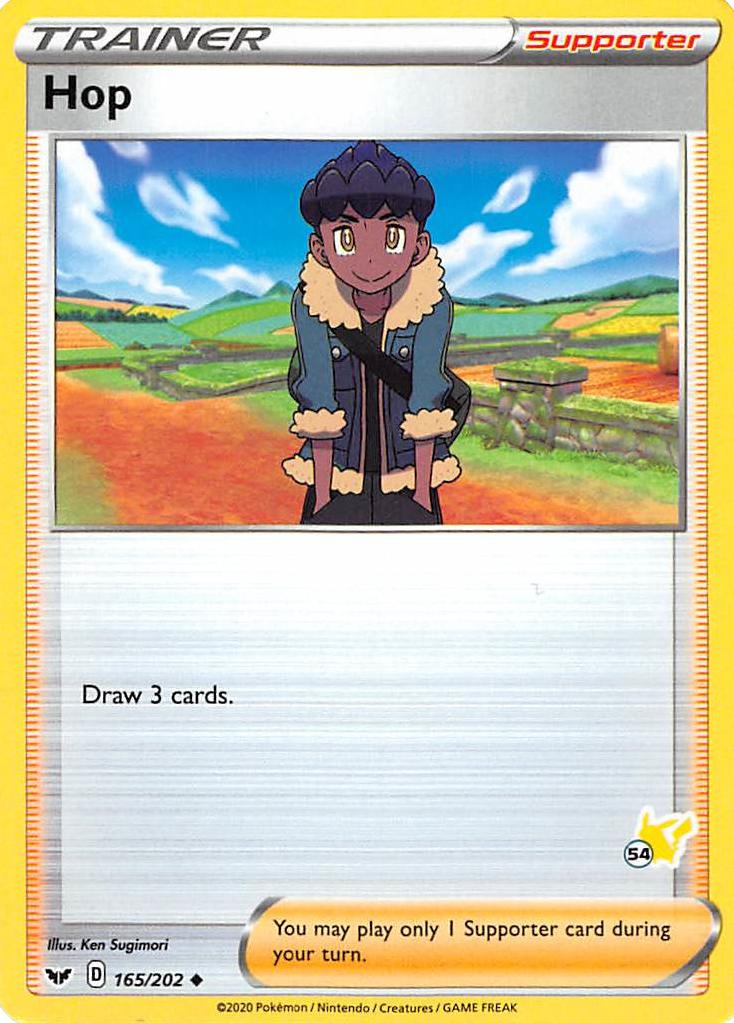 Hop (165/202) (Pikachu Stamp #54) [Battle Academy 2022] | Card Merchant Takapuna