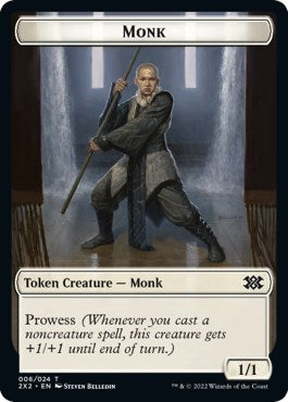 Wrenn and Six Emblem // Monk Double-Sided Token [Double Masters 2022 Tokens] | Card Merchant Takapuna