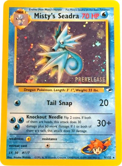 Misty's Seadra (9/132) (Prerelease Promo) [Gym Heroes Unlimited] | Card Merchant Takapuna