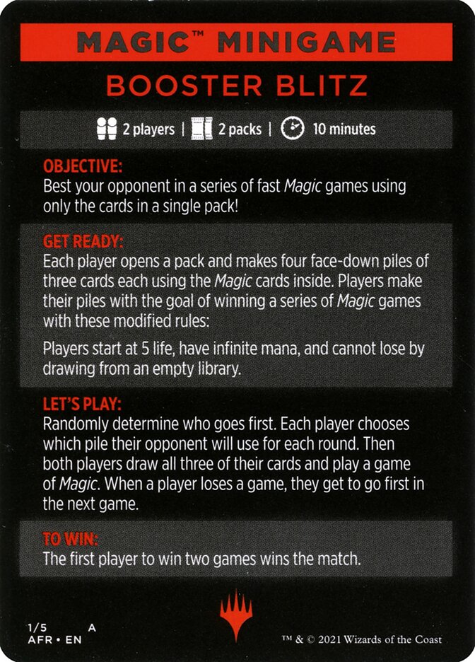 Booster Blitz (Magic Minigame) [Dungeons & Dragons: Adventures in the Forgotten Realms Minigame] | Card Merchant Takapuna