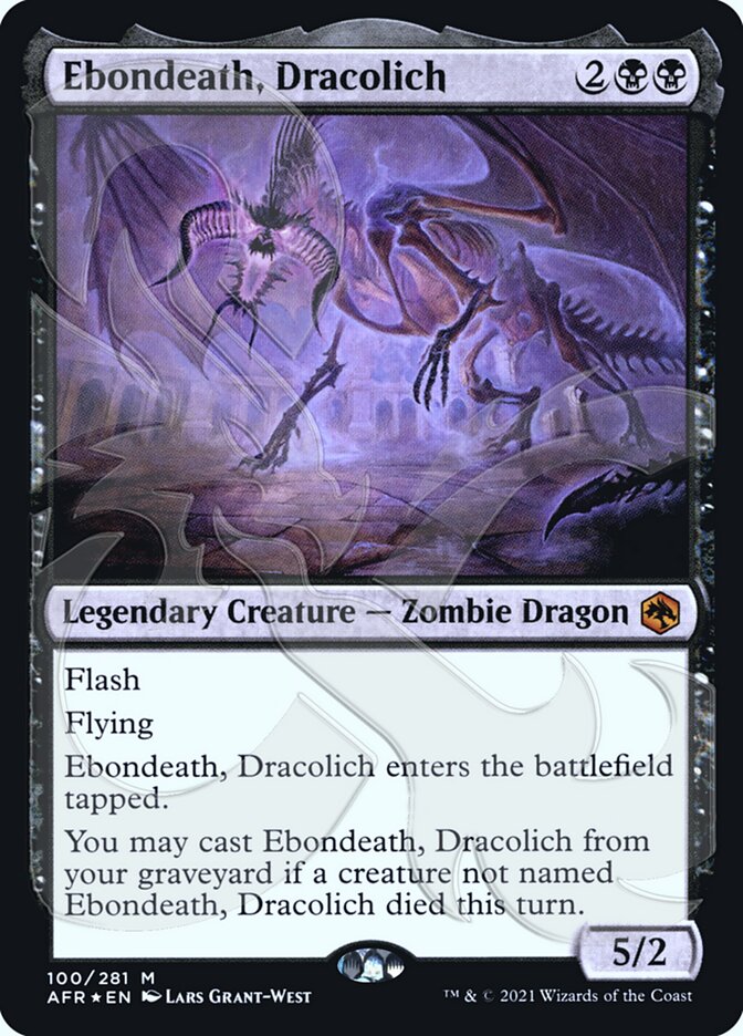 Ebondeath, Dracolich (Ampersand Promo) [Dungeons & Dragons: Adventures in the Forgotten Realms Promos] | Card Merchant Takapuna