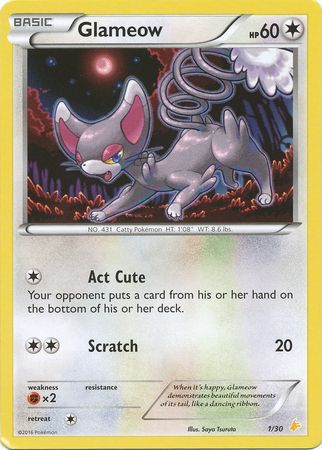 Glameow (1/30) [XY: Trainer Kit 3 - Pikachu Libre] | Card Merchant Takapuna