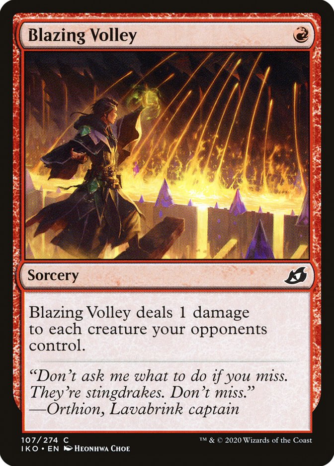 Blazing Volley [Ikoria: Lair of Behemoths] | Card Merchant Takapuna