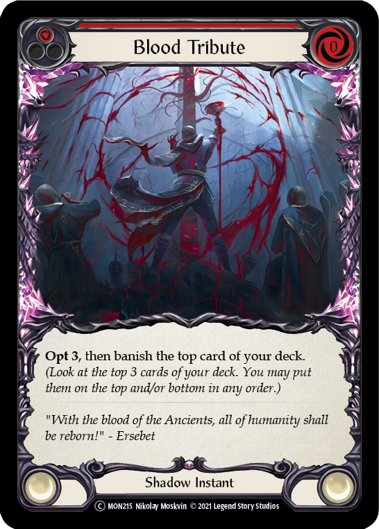 Blood Tribute (Red) [U-MON215-RF] (Monarch Unlimited)  Unlimited Rainbow Foil | Card Merchant Takapuna