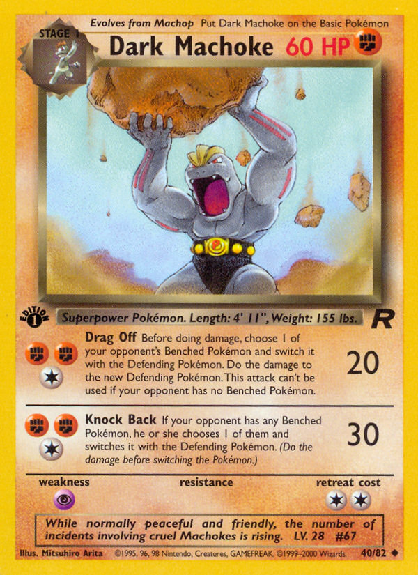 Dark Machoke (40/82) [Team Rocket 1st Edition] | Card Merchant Takapuna