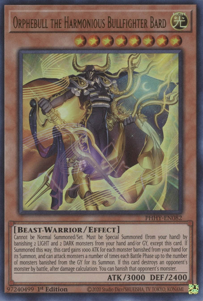 Orphebull the Harmonious Bullfighter Bard [PHHY-EN082] Ultra Rare | Card Merchant Takapuna