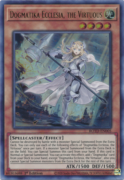 Dogmatika Ecclesia, the Virtuous [ROTD-EN005] Ultra Rare | Card Merchant Takapuna