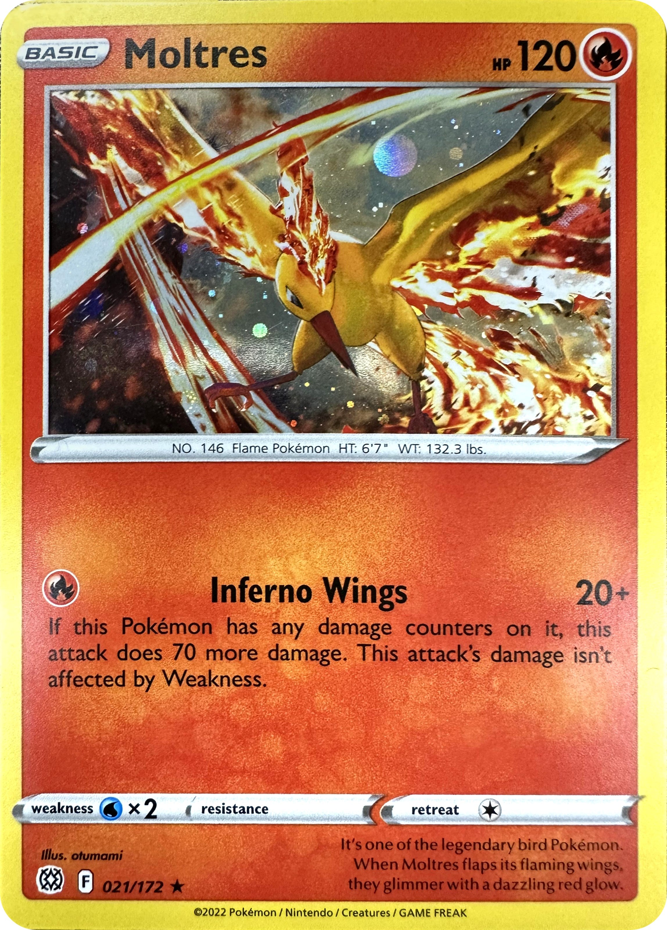 Moltres (021/172) (Cosmos Holo) [Sword & Shield: Brilliant Stars] | Card Merchant Takapuna