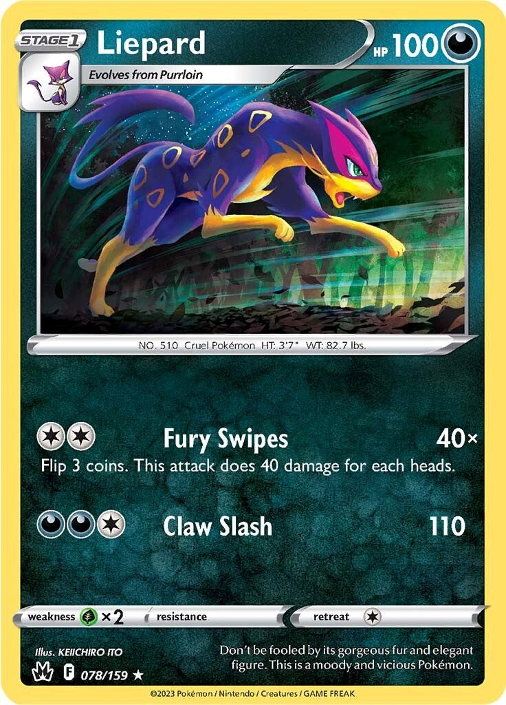 Liepard (078/159) [Sword & Shield: Crown Zenith] | Card Merchant Takapuna