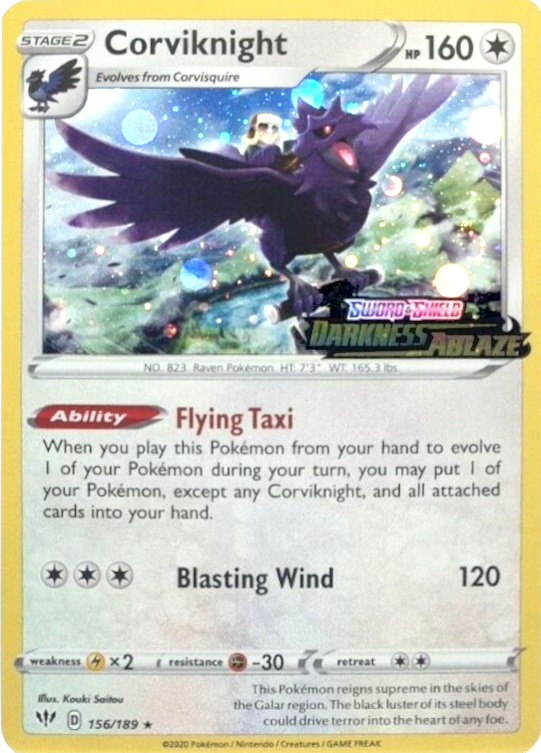 Corviknight (156/189) (Cosmos Holo) [Sword & Shield: Darkness Ablaze] | Card Merchant Takapuna