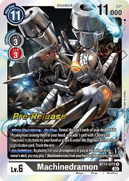 Machinedramon [BT11-072] [Dimensional Phase Pre-Release Promos] | Card Merchant Takapuna