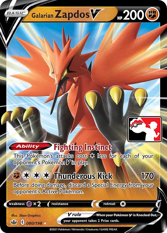 Galarian Zapdos V (080/198) [Prize Pack Series One] | Card Merchant Takapuna