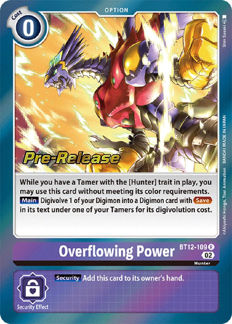 Overflowing Power [BT12-109] [Across Time Pre-Release Cards] | Card Merchant Takapuna