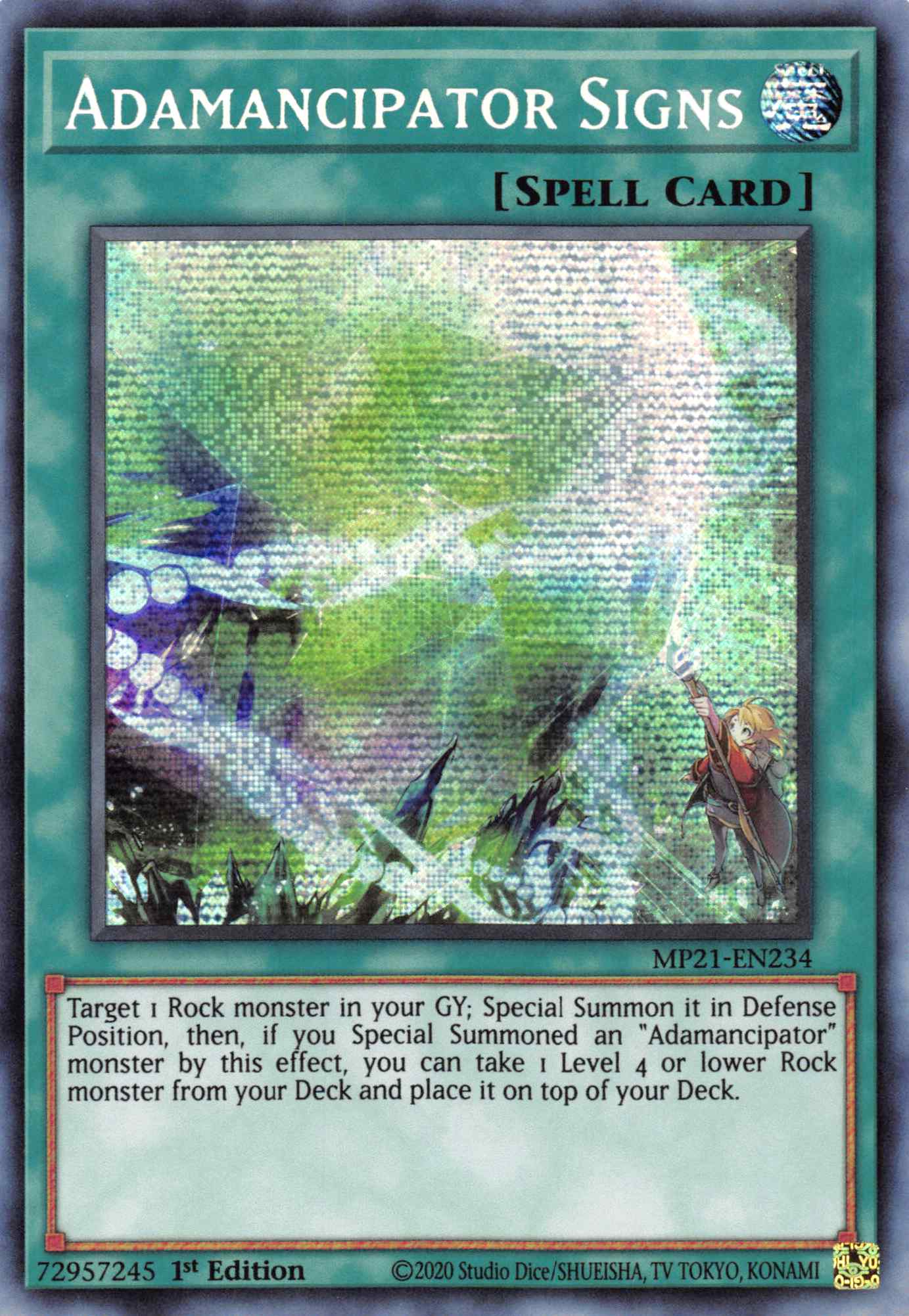 Adamancipator Signs [MP21-EN234] Prismatic Secret Rare | Card Merchant Takapuna