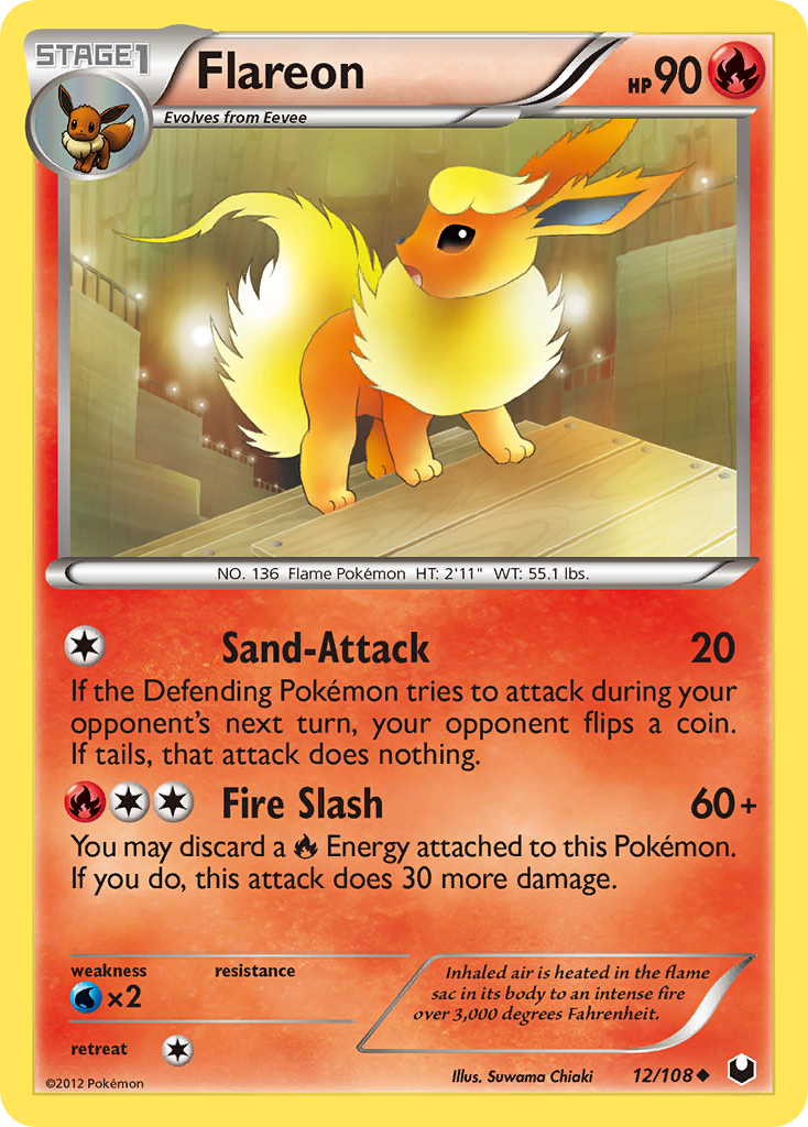 Flareon (12/108) [Black & White: Dark Explorers] | Card Merchant Takapuna