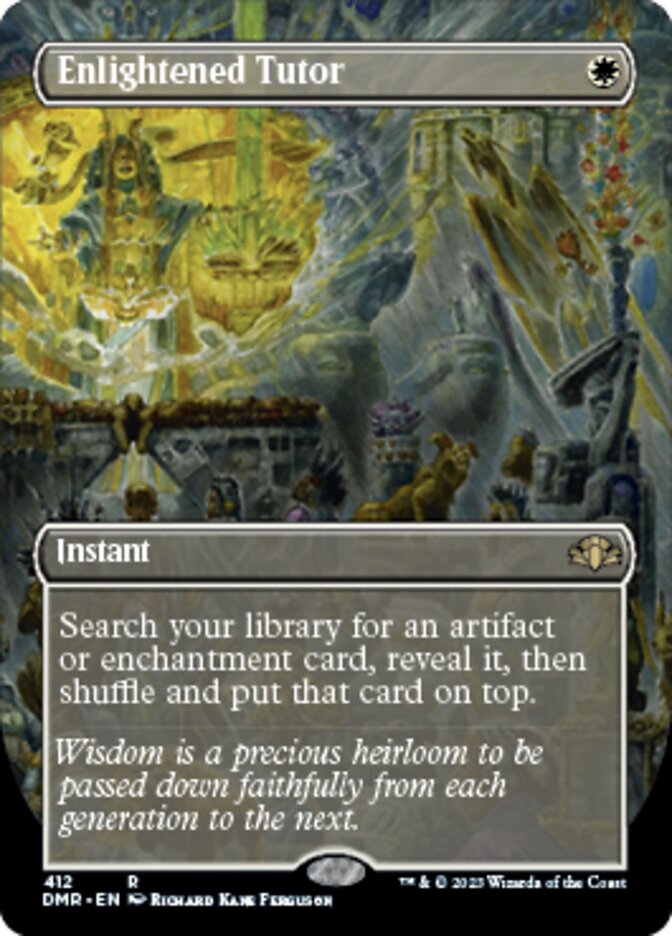 Enlightened Tutor (Borderless Alternate Art) [Dominaria Remastered] | Card Merchant Takapuna