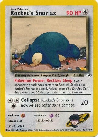 Rocket's Snorlax (33/132) [Gym Heroes Unlimited] | Card Merchant Takapuna