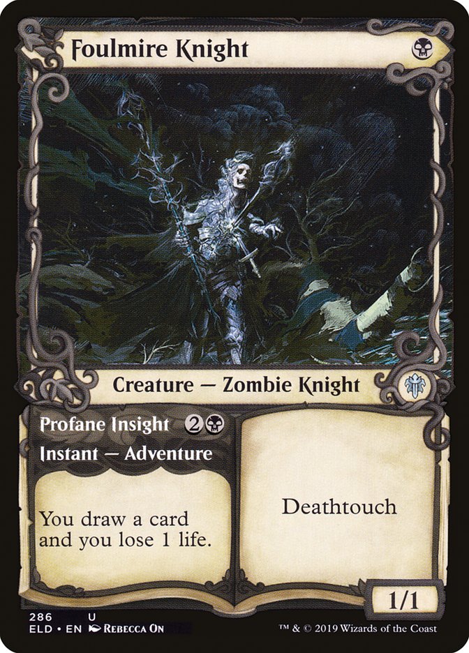 Foulmire Knight // Profane Insight (Showcase) [Throne of Eldraine] | Card Merchant Takapuna