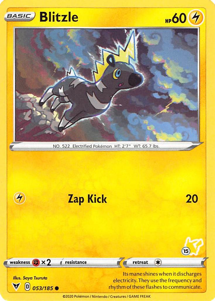 Blitzle (053/185) (Pikachu Stamp #15) [Battle Academy 2022] | Card Merchant Takapuna