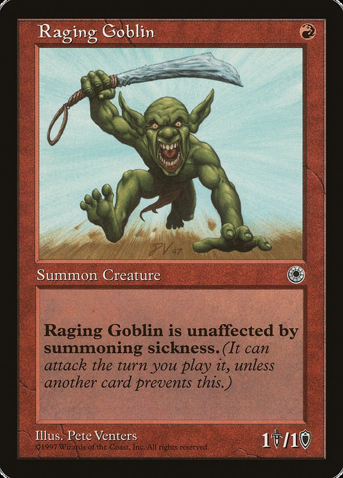 Raging Goblin (No Flavor Text) [Portal] | Card Merchant Takapuna