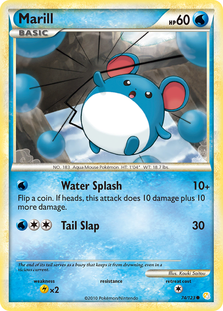 Marill (74/123) [HeartGold & SoulSilver: Base Set] | Card Merchant Takapuna