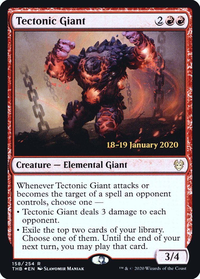 Tectonic Giant [Theros Beyond Death Prerelease Promos] | Card Merchant Takapuna