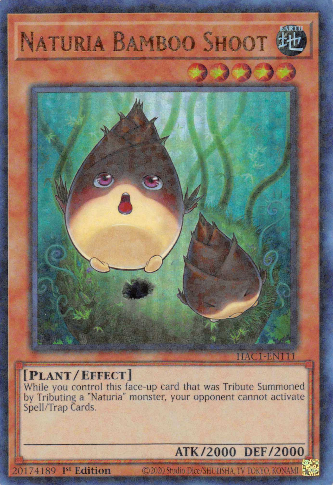 Naturia Bamboo Shoot (Duel Terminal) [HAC1-EN111] Parallel Rare | Card Merchant Takapuna