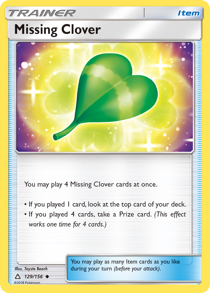 Missing Clover (129/156) [Sun & Moon: Ultra Prism] | Card Merchant Takapuna