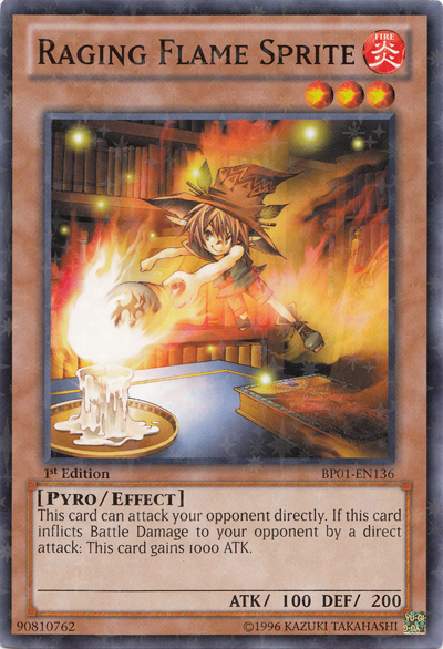 Raging Flame Sprite [BP01-EN136] Starfoil Rare | Card Merchant Takapuna