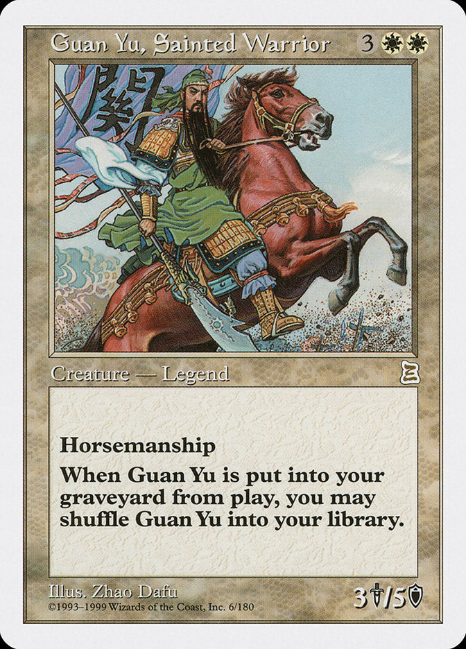 Guan Yu, Sainted Warrior [Portal Three Kingdoms] | Card Merchant Takapuna