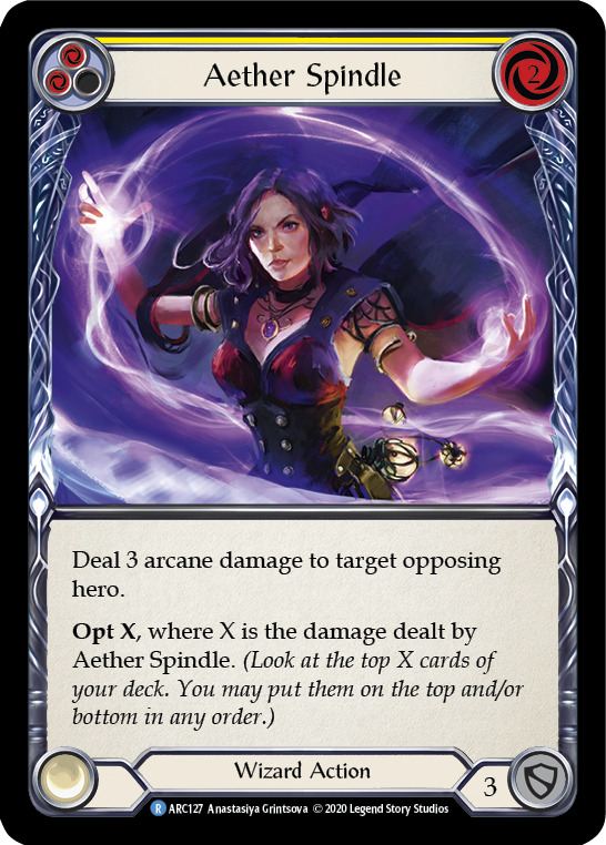 Aether Spindle (Yellow) [U-ARC127] (Arcane Rising Unlimited)  Unlimited Normal | Card Merchant Takapuna