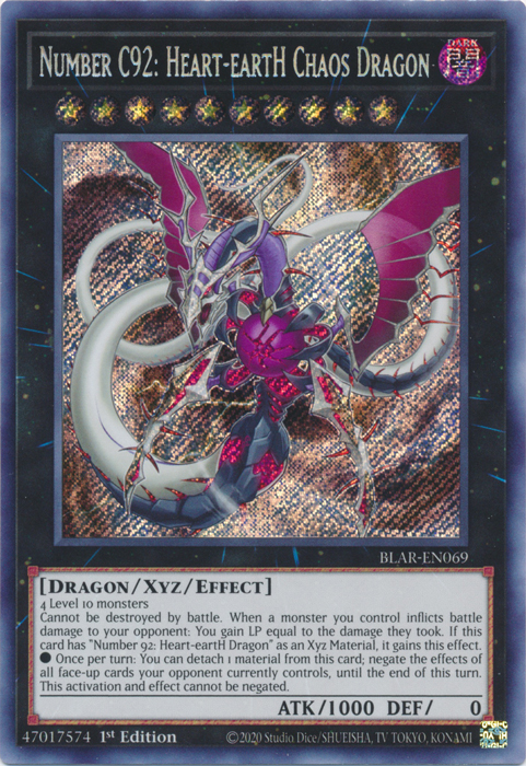 Number C92: Heart-eartH Chaos Dragon [BLAR-EN069] Secret Rare | Card Merchant Takapuna