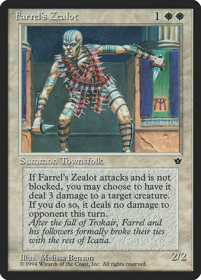 Farrel's Zealot (Melissa A. Benson) [Fallen Empires] | Card Merchant Takapuna