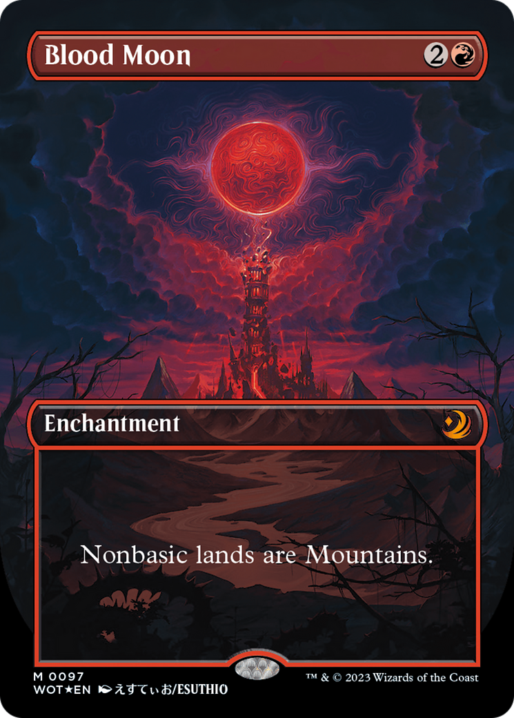 Blood Moon (Anime Borderless) (Confetti Foil) [Wilds of Eldraine: Enchanting Tales] | Card Merchant Takapuna