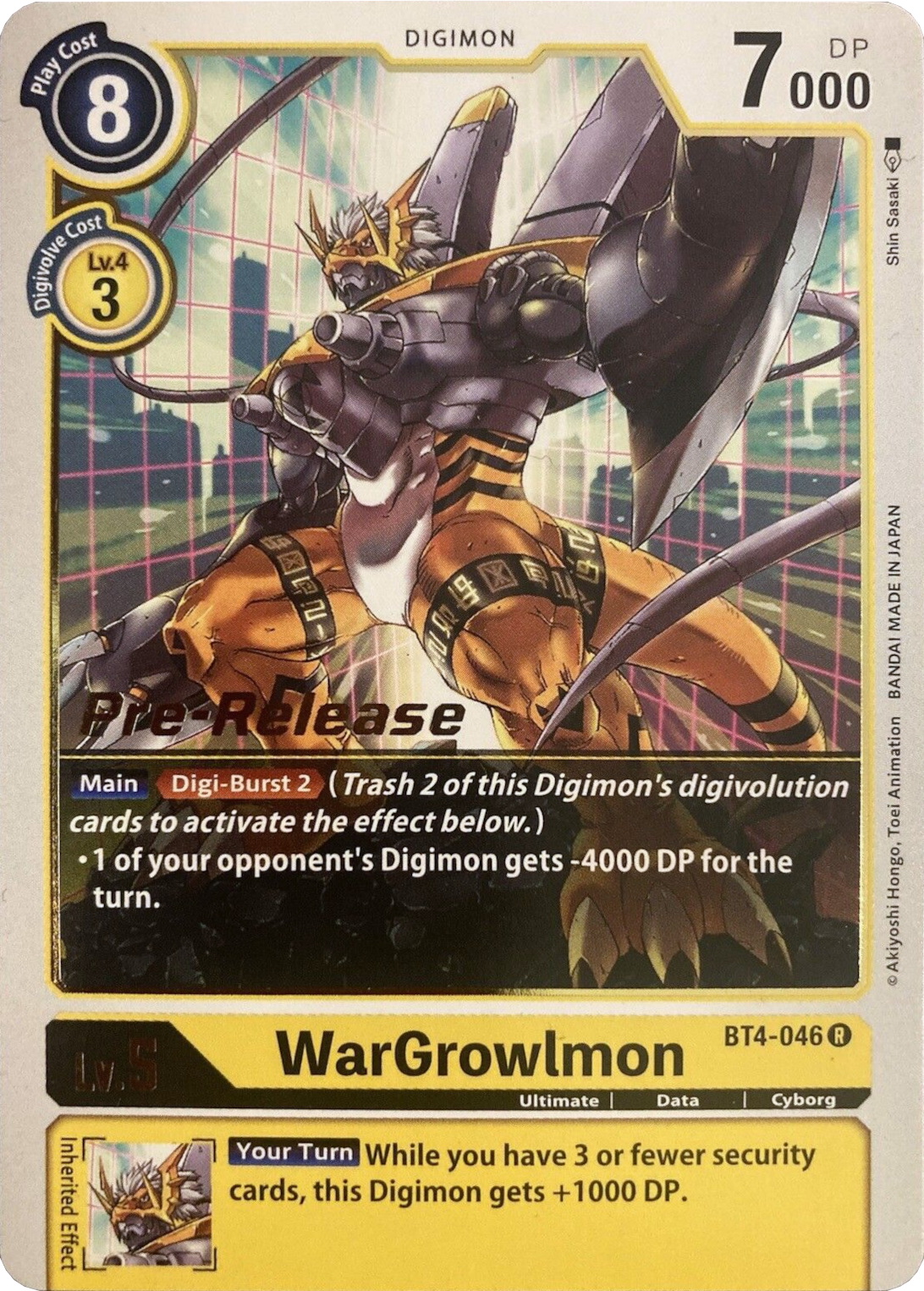 WarGrowlmon [BT4-046] [Great Legend Pre-Release Promos] | Card Merchant Takapuna