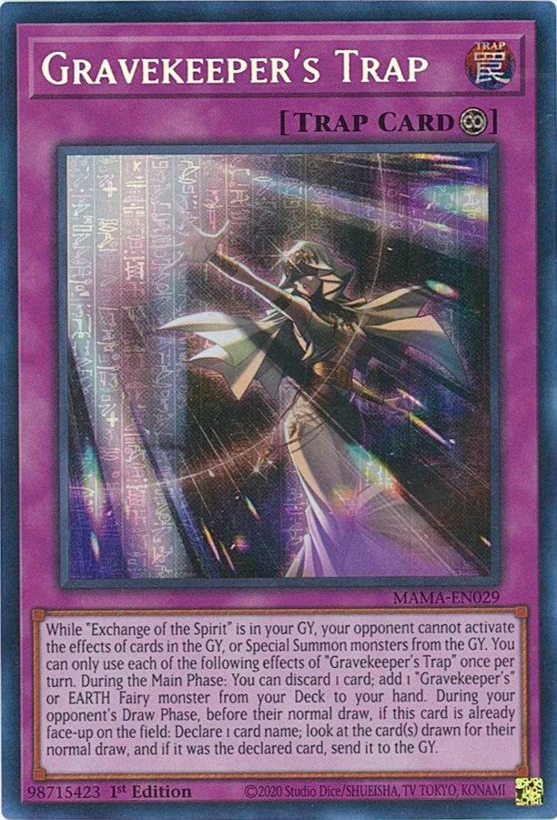 Gravekeeper's Trap [MAMA-EN029] Secret Pharaoh's Rare | Card Merchant Takapuna