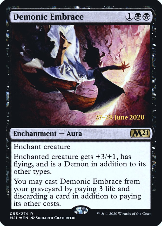 Demonic Embrace [Core Set 2021 Prerelease Promos] | Card Merchant Takapuna