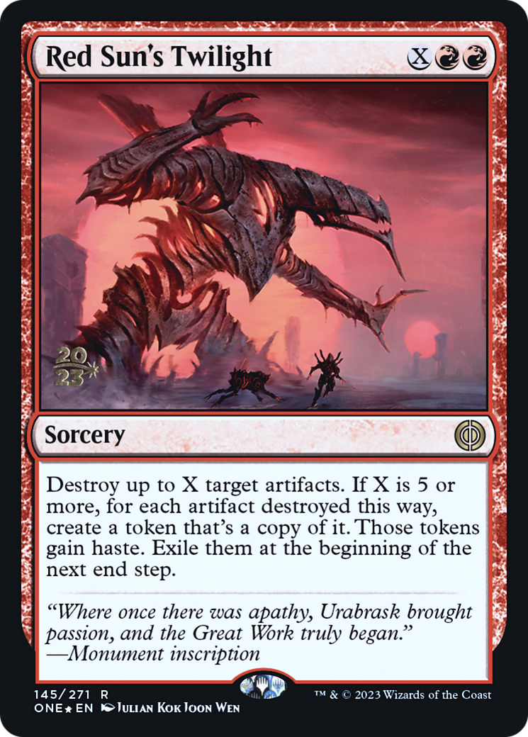 Red Sun's Twilight [Phyrexia: All Will Be One Prerelease Promos] | Card Merchant Takapuna