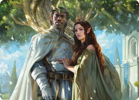 Aragorn and Arwen, Wed Art Card [The Lord of the Rings: Tales of Middle-earth Art Series] | Card Merchant Takapuna