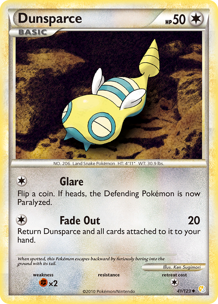 Dunsparce (41/123) [HeartGold & SoulSilver: Base Set] | Card Merchant Takapuna