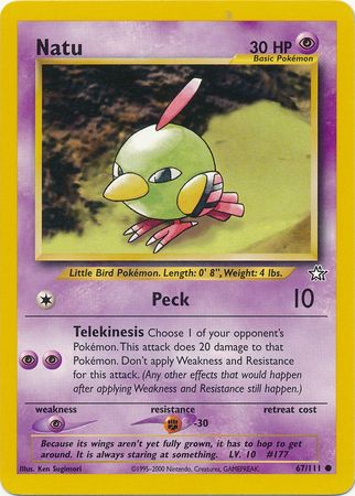 Natu (67/111) [Neo Genesis Unlimited] | Card Merchant Takapuna