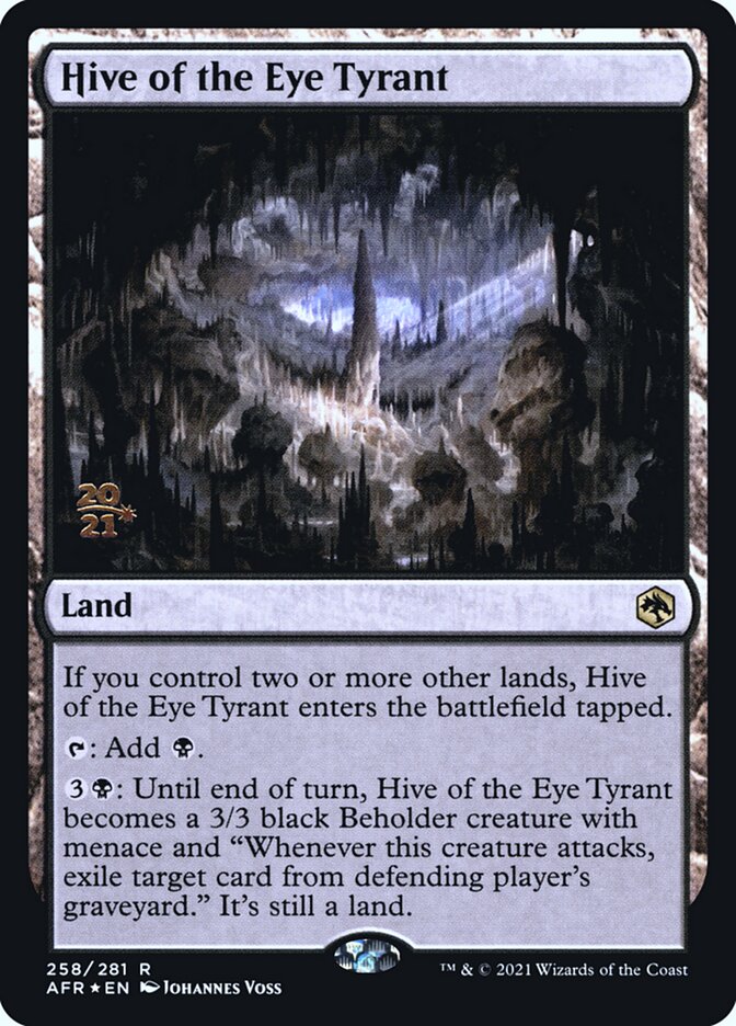 Hive of the Eye Tyrant [Dungeons & Dragons: Adventures in the Forgotten Realms Prerelease Promos] | Card Merchant Takapuna