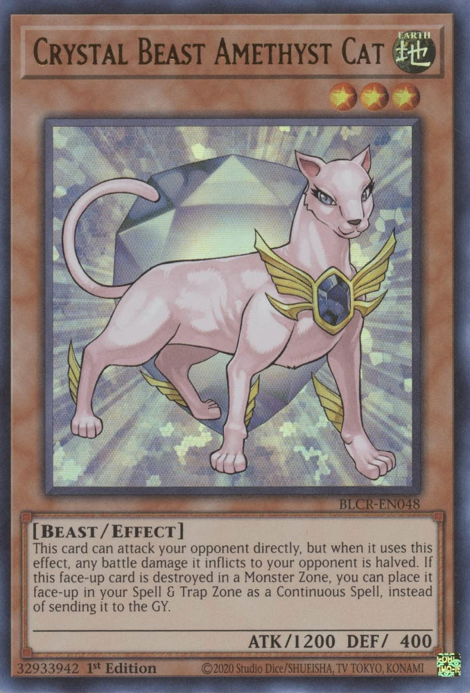 Crystal Beast Amethyst Cat [BLCR-EN048] Ultra Rare | Card Merchant Takapuna