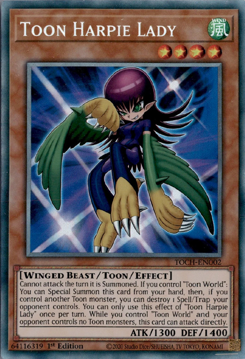 Toon Harpie Lady [TOCH-EN002] Collector's Rare | Card Merchant Takapuna