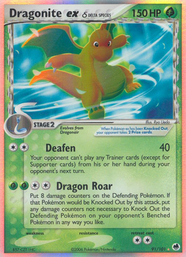 Dragonite ex (91/101) (Delta Species) [EX: Dragon Frontiers] | Card Merchant Takapuna