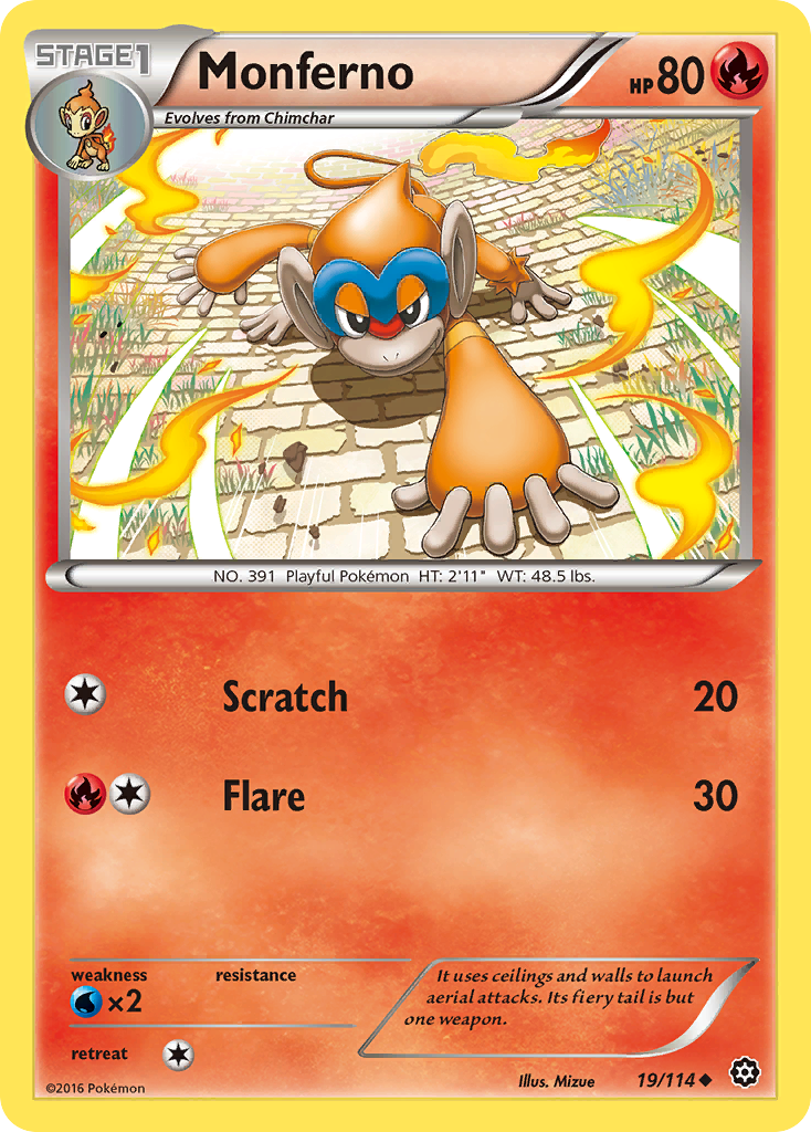 Monferno (19/114) [XY: Steam Siege] | Card Merchant Takapuna