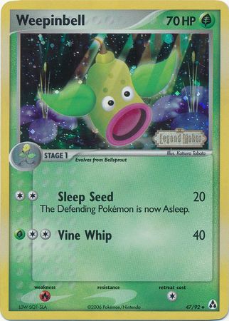 Weepinbell (47/92) (Stamped) [EX: Legend Maker] | Card Merchant Takapuna