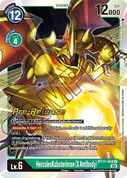 HerculesKabuterimon (X Antibody) [BT11-058] [Dimensional Phase Pre-Release Promos] | Card Merchant Takapuna